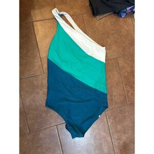 Summersalt Sidestroke One Piece Seaweed Seaglass White Sant 14LT Long Torso